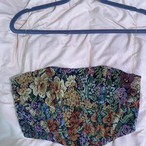 Elenza Floral Patterned Corset Top Size S
